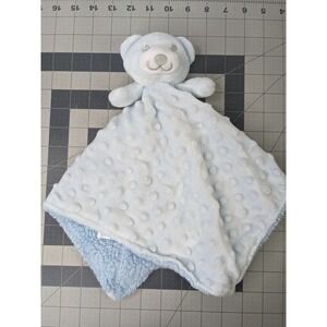 Crevent Blue Bear Lovey Dots Security Blanket Stuffed Animal Toy